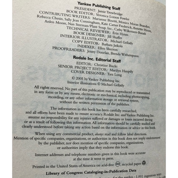 Yankee Magazine Ingenious Gardening Tips Hardcover Book - Picture 4 of 7